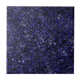 Deep Delft Midnight Blue Färg Faux Glitter Solid Kakelplatta