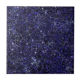 Deep Delft Midnight Blue Färg Faux Glitter Solid Kakelplatta
