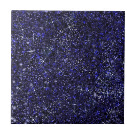 Deep Delft Midnight Blue Färg Faux Glitter Solid Kakelplatta