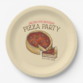 Deep Dish Pepperoni Pizza Paj Födelsedagsfest