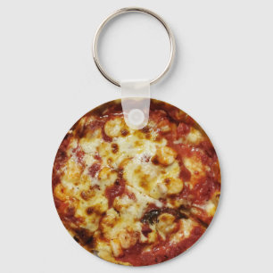 Deep Dish Shrimp och Cheese Pizza Nyckelring