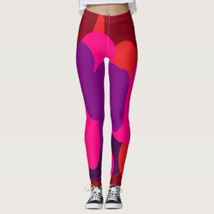 Deep dusky rosa straffar lila och vin färg leggings