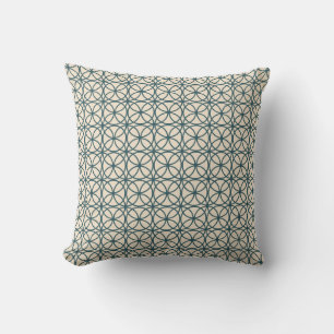 Deep Emerald off-White Circle Geometric Mönster Kudde