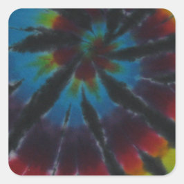 Deep Färg Spiral Swirl Tie Dye Fyrkantigt Klistermärke