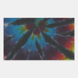 Deep Färg Spiral Swirl Tie Dye Rektangulärt Klistermärke
