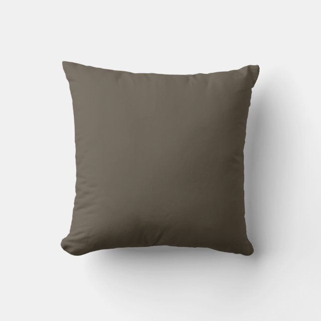 Deep Forest Brown Solid Throw Pillow Kudde (Framsida)