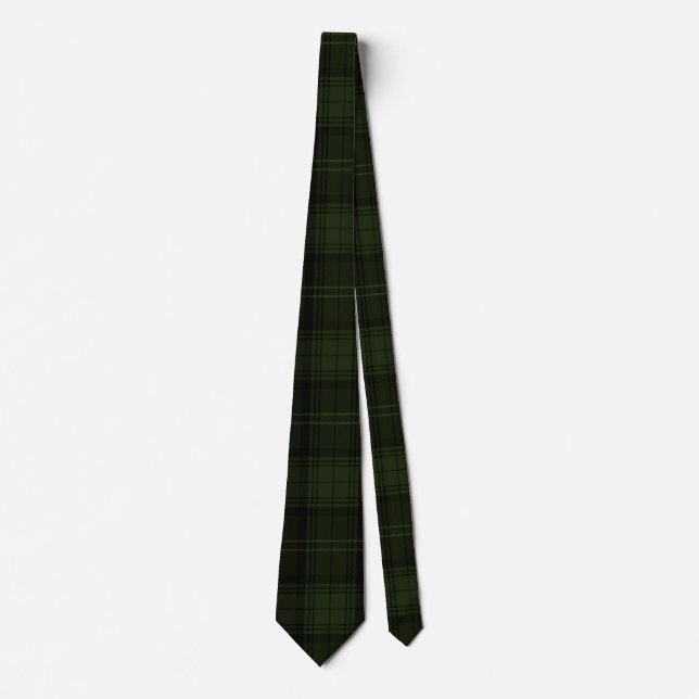 Deep Forest Grönt, Black och Charcol Tartan Slips (Framsida)