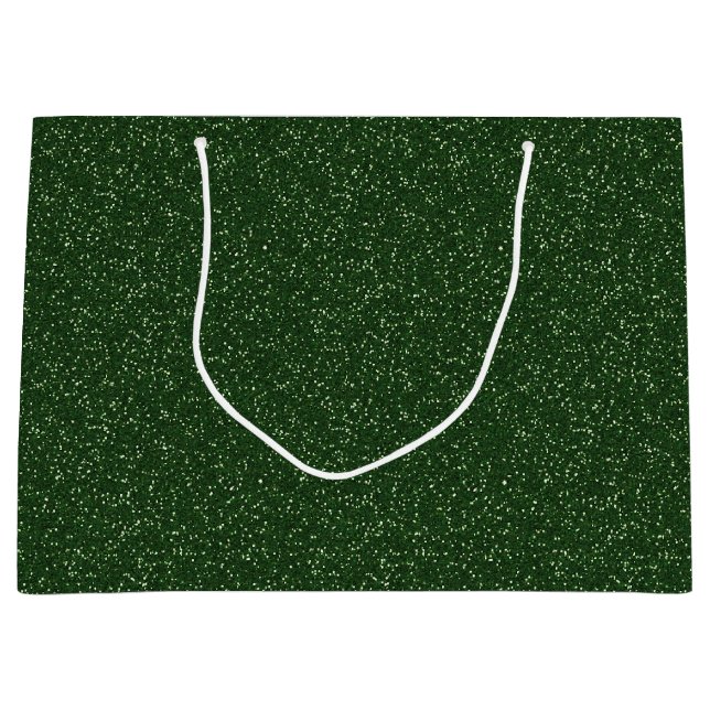 Deep Forest Grönt Gnistra Glitter Large Gift Bag (Framsidan)