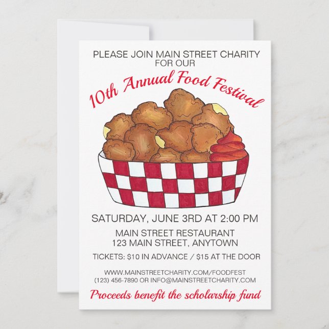 Deep Fried Cheese Curds Minnesota Wisconsin Food Inbjudningar (Framsida)