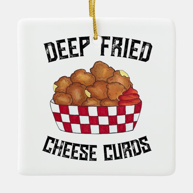 Deep Fried Cheese Curds Minnesota Wisconsin Food Julgransprydnad Keramik (Framsida)