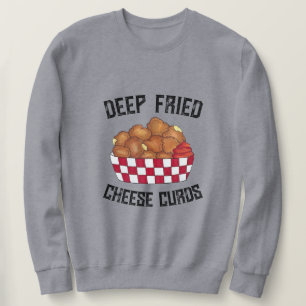 Deep Fried Cheese Curds Minnesota Wisconsin Food Lång Ärmad Tröja