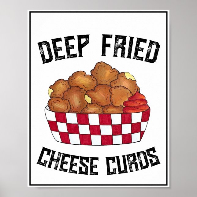 Deep Fried Cheese Curds Minnesota Wisconsin Food Poster (Framsidan)