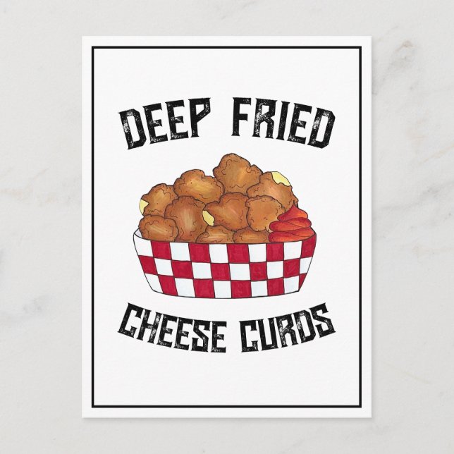 Deep Fried Cheese Curds Minnesota Wisconsin Food Vykort (Framsida)