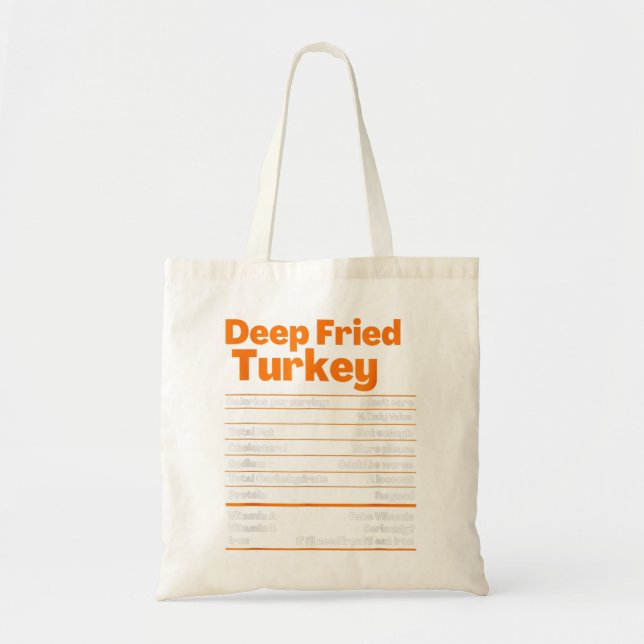 Deep Fried Turkey Shirt Thanksgiving Nutrition Fac Tygkasse (Framsidan)