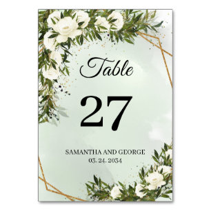 Deep Greenery foliage vit ros guld ram Bordsnummer