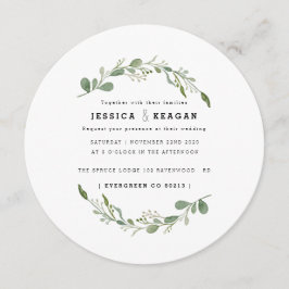 Deep Grönt Garden Wedding Inbjudan