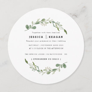 Deep Grönt Garden Wedding Inbjudan