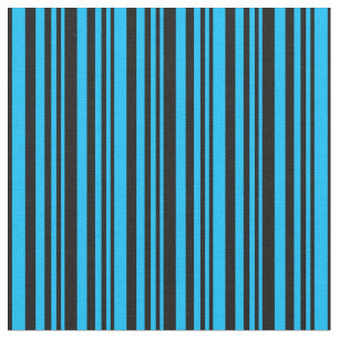 Deep Himlar Blue and Black Färgad Linjer Mönster Tyg