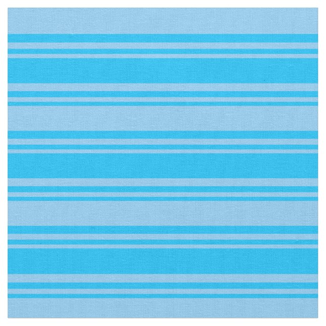 Deep Himlar Blue and Light Himlar Blue Färgad Rand Tyg (Närbild)
