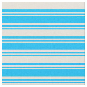 Deep Himlar Blue & Beige Led/Stripe Mönster Tyg