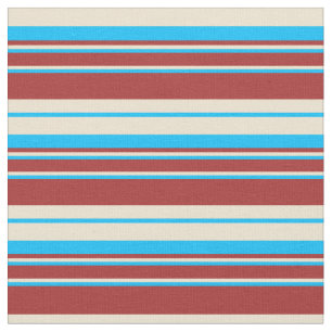Deep Himlar Blue, Beige och Brown Mönster Tyg