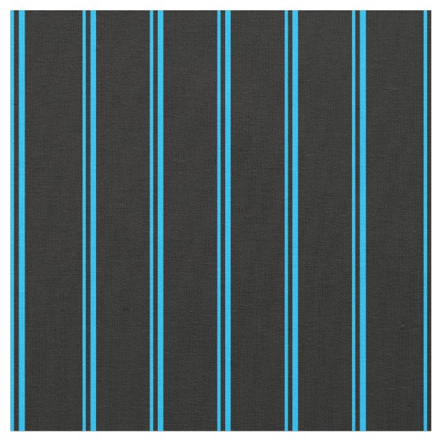 Deep Himlar Blue & Black Färgad Mönster Tyg (Närbild)