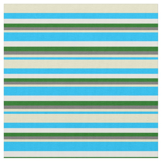 Deep Himlar Blue, Blek Goldenrod, Grått, Grönt och Tyg (Närbild)