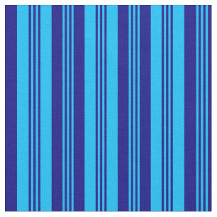 Deep Himlar Blue & Blue Färgad Linjer Tyg