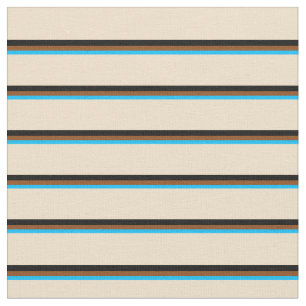 Deep Himlar Blue, Brown, Black & Tan Linjer Mönste Tyg