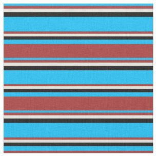 Deep Himlar Blue, Brown, Light Gult & Black Färgad Tyg