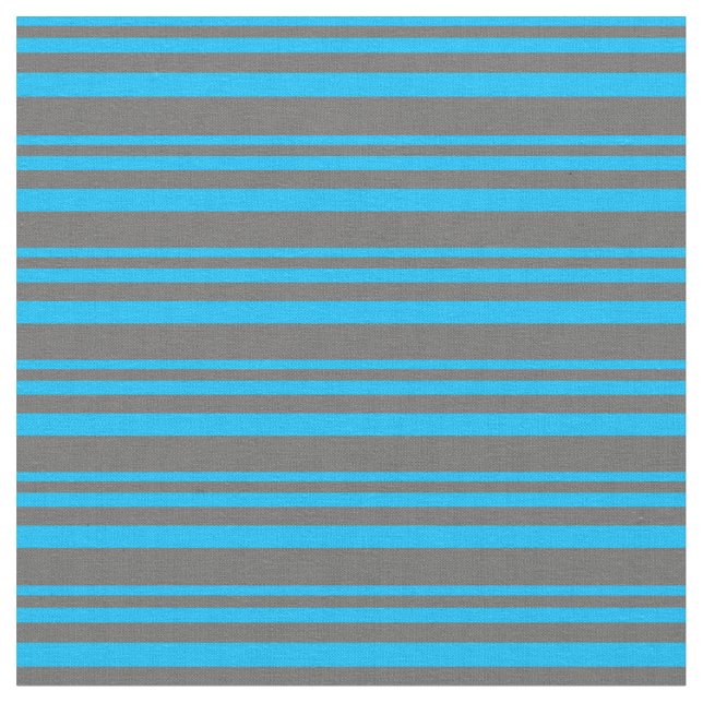 Deep Himlar Blue & Dim Grått Rand Tyg (Närbild)