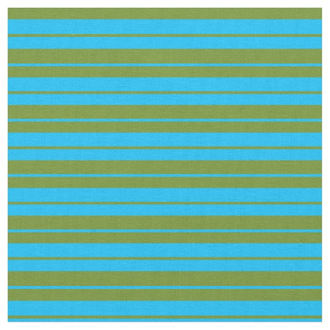 Deep Himlar Blue & Grönt Färgad Mönster Tyg (Närbild)