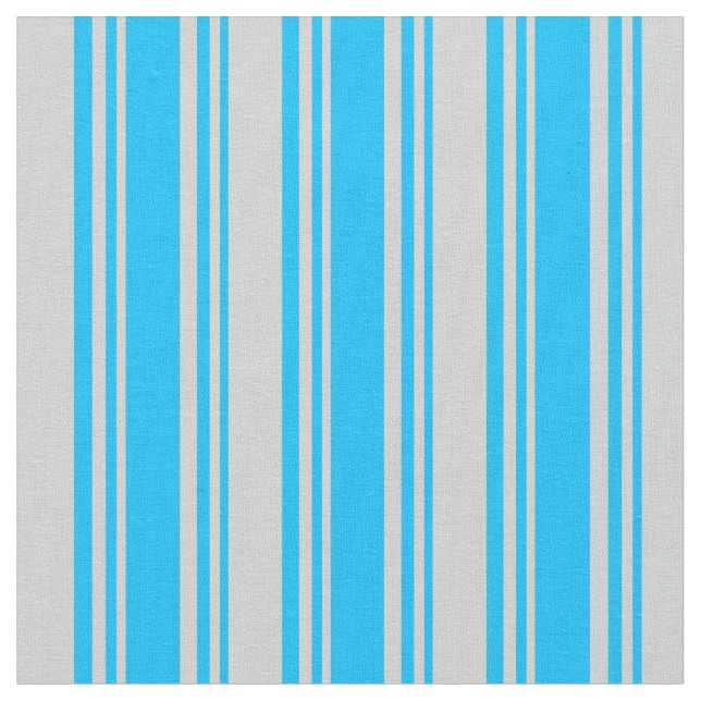 Deep Himlar Blue & Light Grått Stripe/Linjerad Mön Tyg (Närbild)
