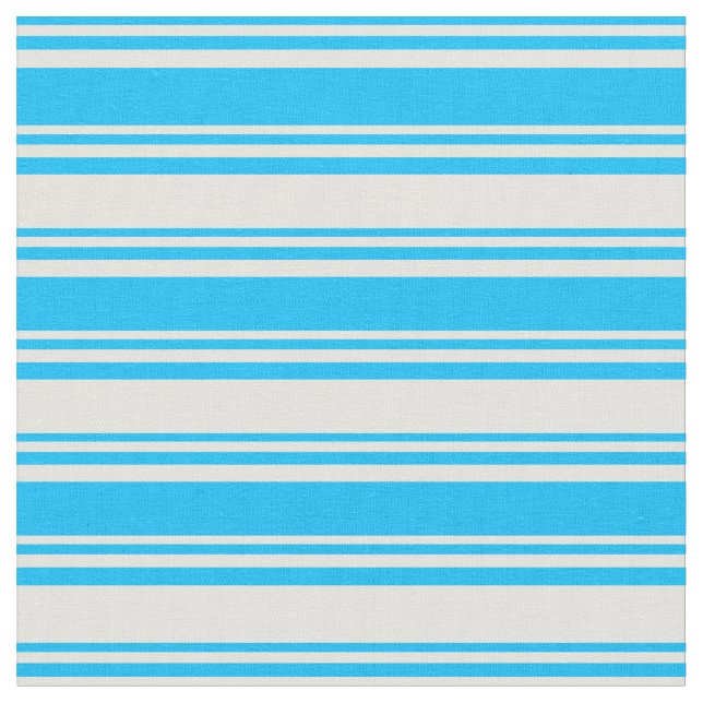 Deep Himlar Blue & Light Gult Linjer Tyg (Närbild)