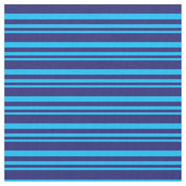 Deep Himlar Blue & Midnight Blue Färgad Linjer Tyg (Närbild)