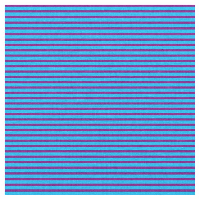 Deep Himlar Blue och Lila Linjer/Rand Mönster Tyg (Närbild)