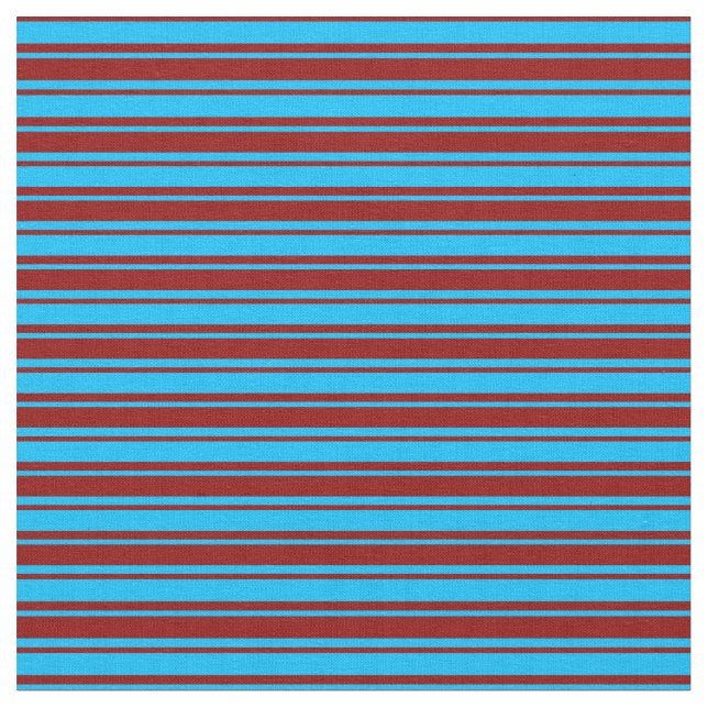 Deep Himlar Blue och Mörk Red Rand Mönster Tyg (Närbild)