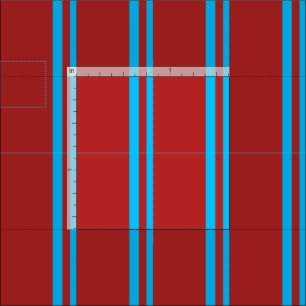 Deep Himlar Blue & Red Färgad Mönster Tyg