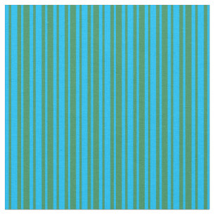 Deep Himlar Blue & Sea Grönt Färgad Rand Tyg