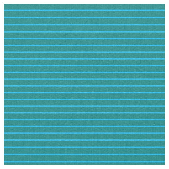 Deep Himlar Blue & Teal Färgad Rand Tyg (Närbild)