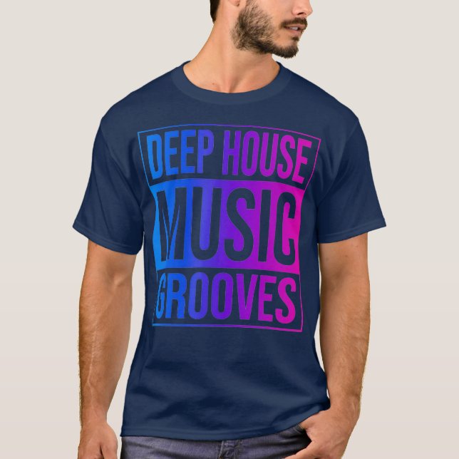 Deep House Music - EDM DJ Raver T Shirt (Framsida)