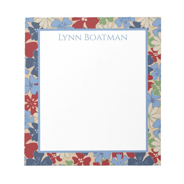 Deep Hues-Anteckningsblocket för punktad Blommigt Anteckningsblock (Framsida)