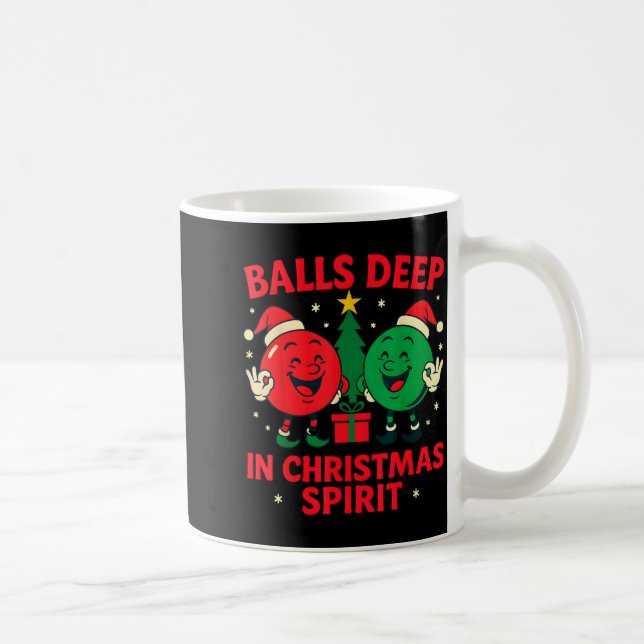 Deep In Christmas Srit Funny Adult Christmas Humor Kaffemugg (Höger)