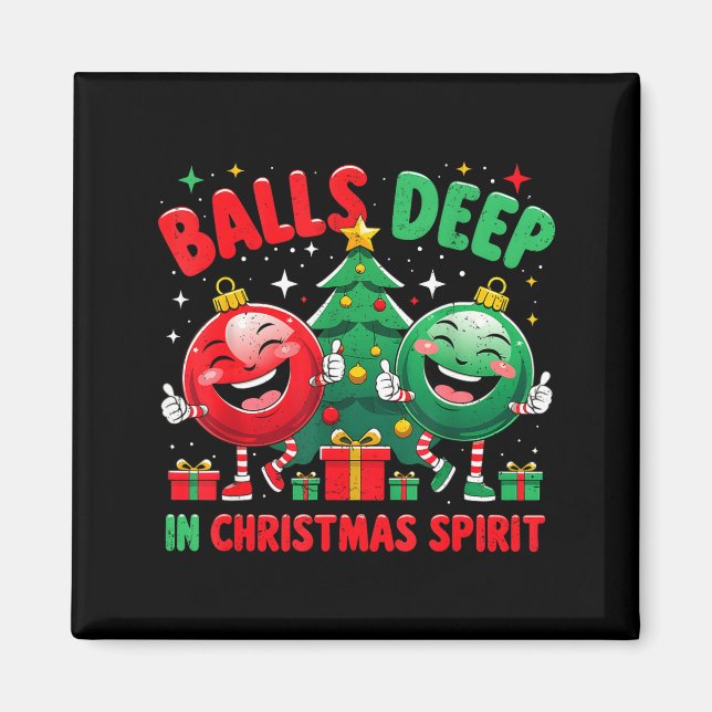 Deep In Christmas Srit Funny Ornament  Magnet (Framsidan)