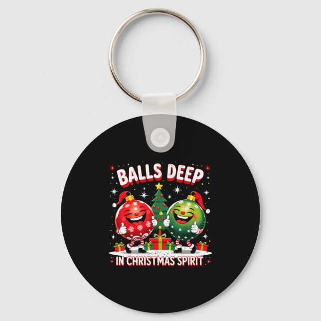 Deep In Christmas Srit Funny Ornament  Nyckelring (Framsida)