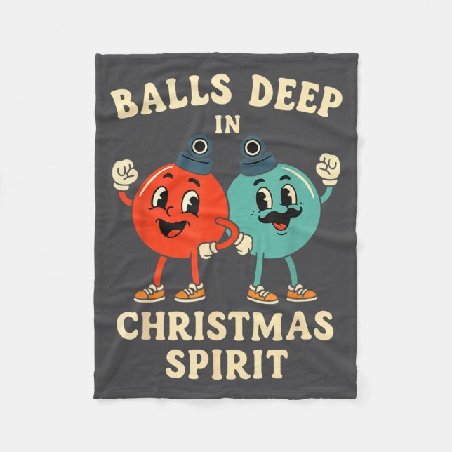 Deep In Christmas Srit Funny Retro Holiday Humor  Fleecefilt (Framsidan)
