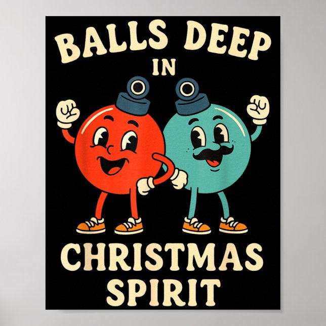 Deep In Christmas Srit Funny Retro Holiday Humor  Poster (Framsidan)