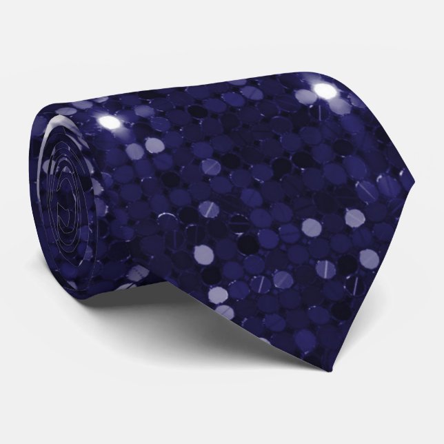 Deep Indigo Shimmer Gnistra Sequin Neck Tie Slips (Rullad)