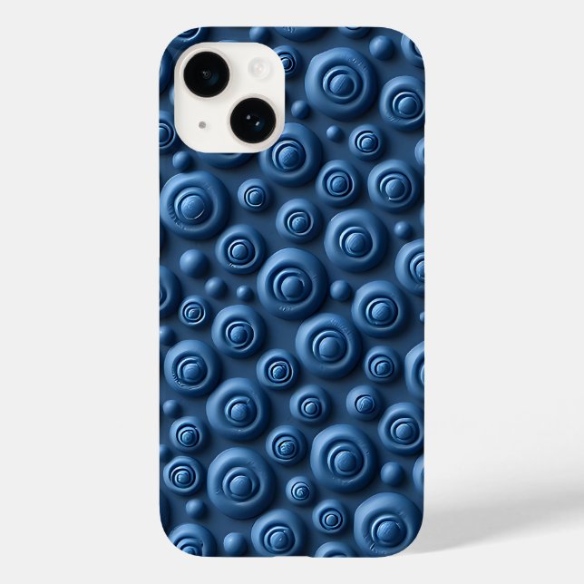 Deep Indigo Spiral iPhone Case Modern Design (Baksida)