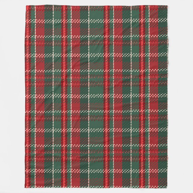Deep jul Red Grönt Tartan Fleecefilt (Framsidan)